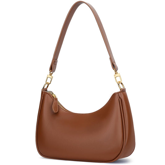 KKXIU Shoulder Bag for Women Cute Hobo and Tote Handbags Retro Clutch Underarm Purse with 2 Removable Straps (Brown)