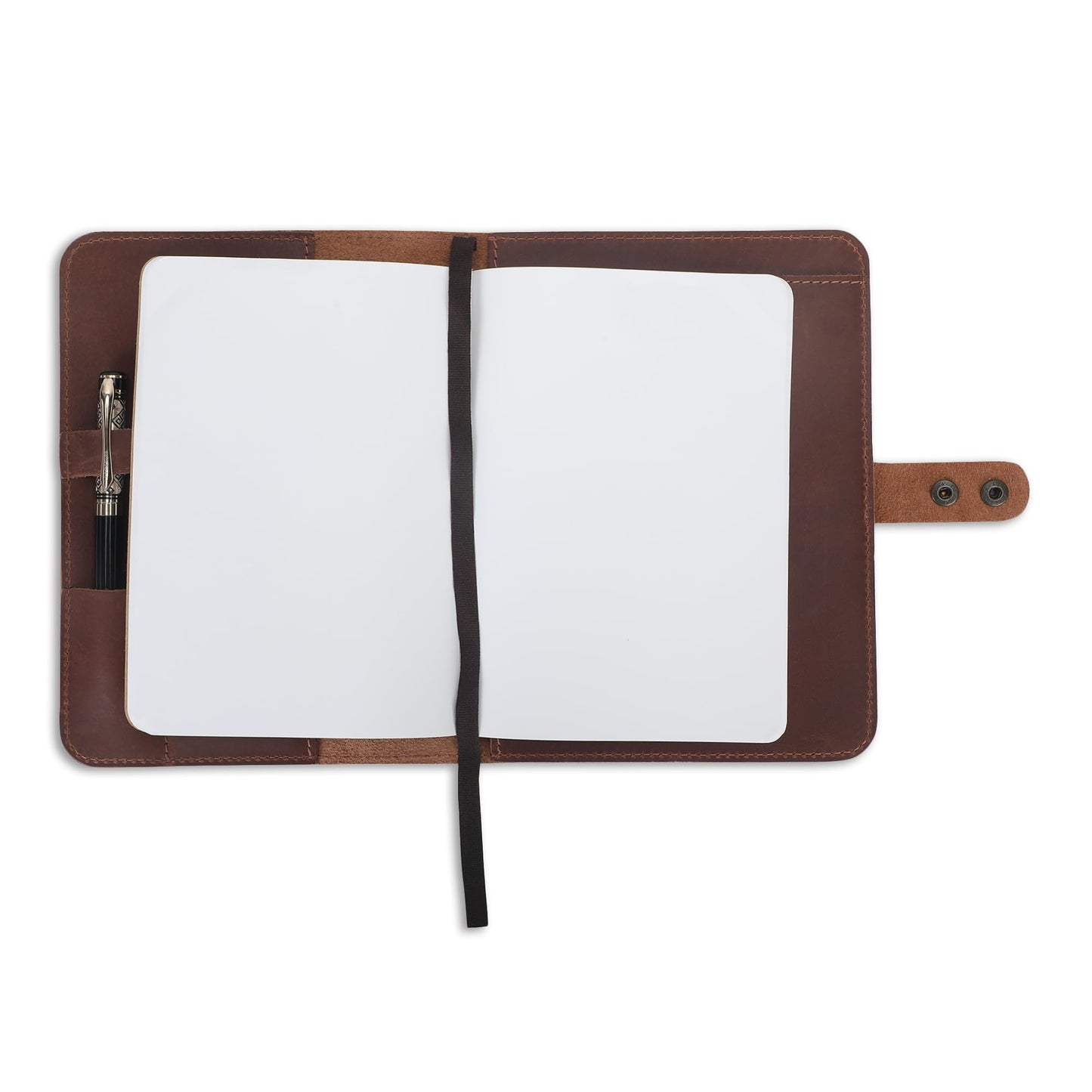 CestAntiQ Journal Cover – Rustic Leather Cover for 6x9 Top-Bound Spiral Steno Notebook, Handmade Refillable Cahier Cover, Leather Organizer for Journaling, Note Taking, Gifts (Tan)