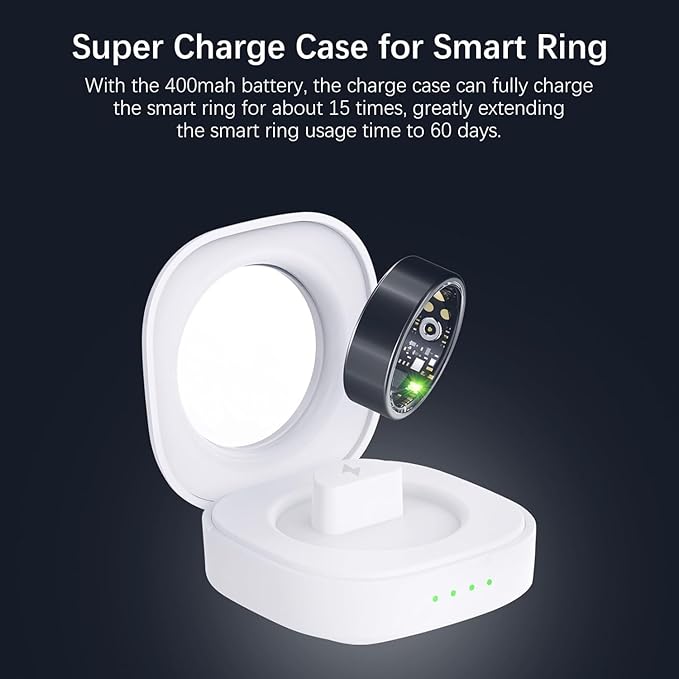 Smart Health Rings for Women Men, Fitness Tracker with Heart Rate, Blood Oxygen, HRV, Sleep Tracker, Step Tracker, No Subscription Fee, IP68 Waterproof Smart Ring for iphone & Android (Black 11#)
