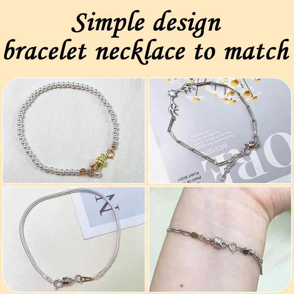 925 Silver Magnetic Necklace Clasps, Magnetic Necklace Clasps and Closures for Bracelet Necklace Extender (8pcs Silver)