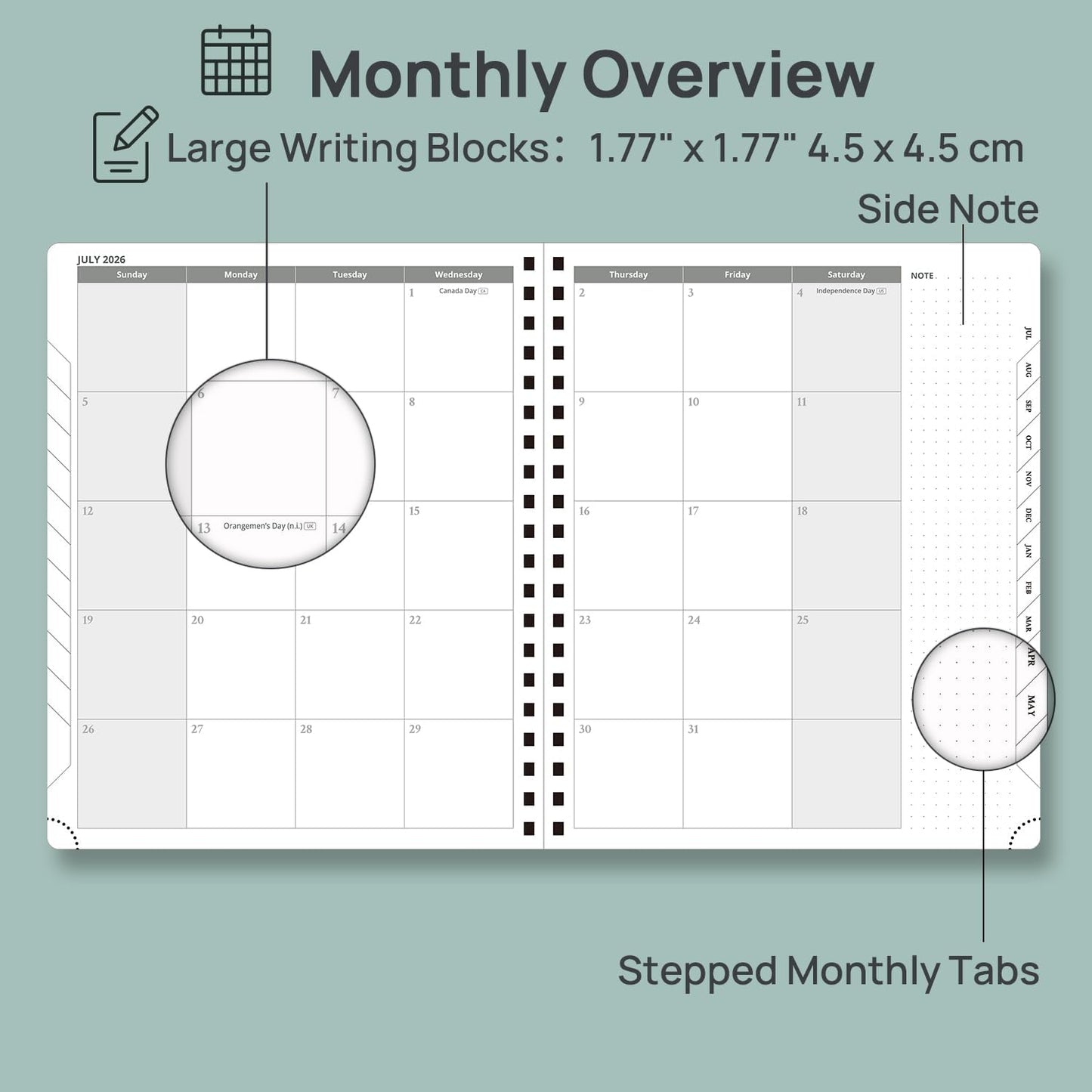 POPRUN Planner 2026-2027 (Large - 8.5'' x 10.5'') Academic Weekly Calendar (July 2026 - June 2027) with Hourly Time Slots, Monthly Tabs, 100GSM Thick Papers, Spiral Leather Cover - Blue
