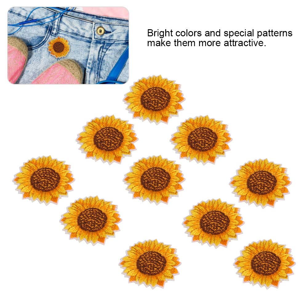 20pcs Sunflower Embroidered Patch Accessories DIY Patches Sew On/Iron On Embroidered Patches Backpack Clothing