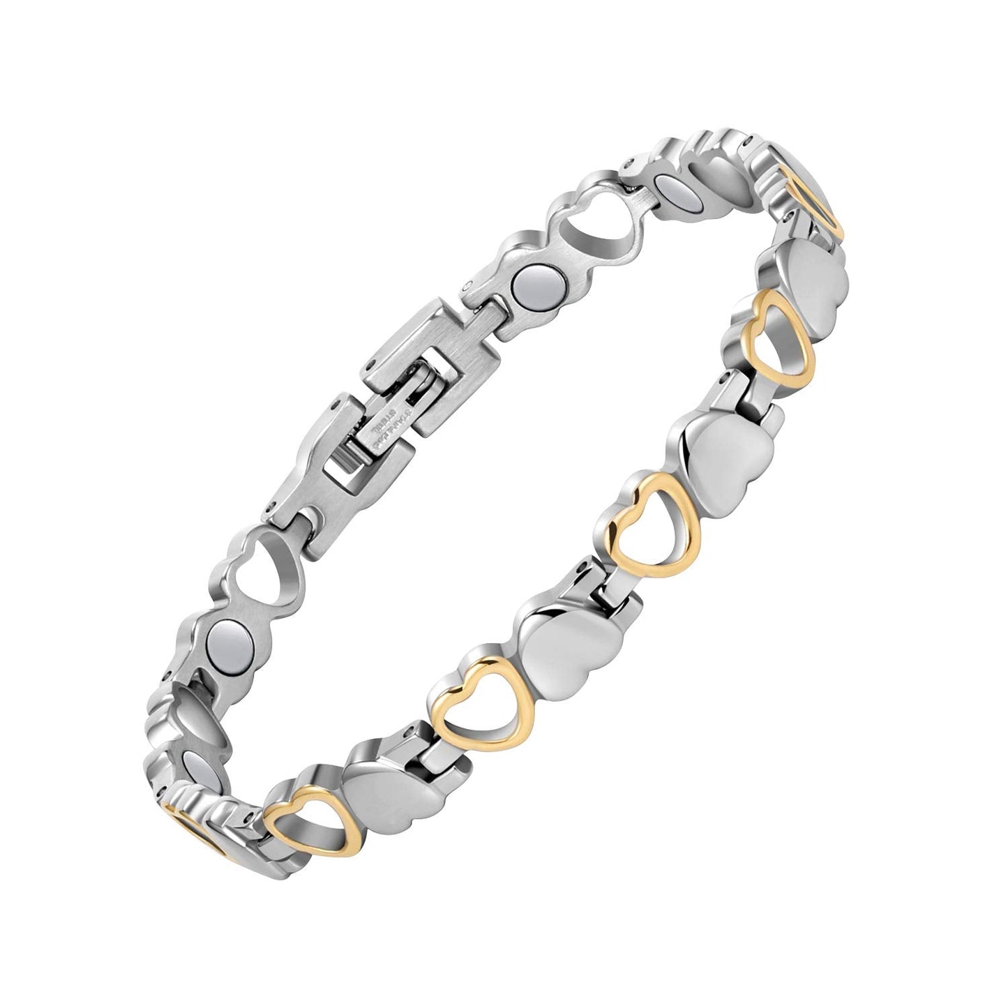Jecanori Ultra Strength Magnetic Bracelet for Women, Women's Effective Titanium Steel Magnetic Bracelet with 3500 Gauss Magnets, Jewelry Gift with Sizing Tool