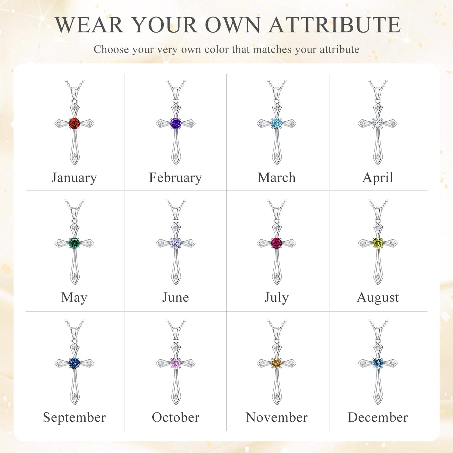 Cross Necklace for Women ,925 Sterling Silver Birthstone Necklace,Pink -October Birthstone Cross pendant jewelry,Faith Religious Fine Jewelry Valentines Day Gifts Birthday Holiday Gifts for Her