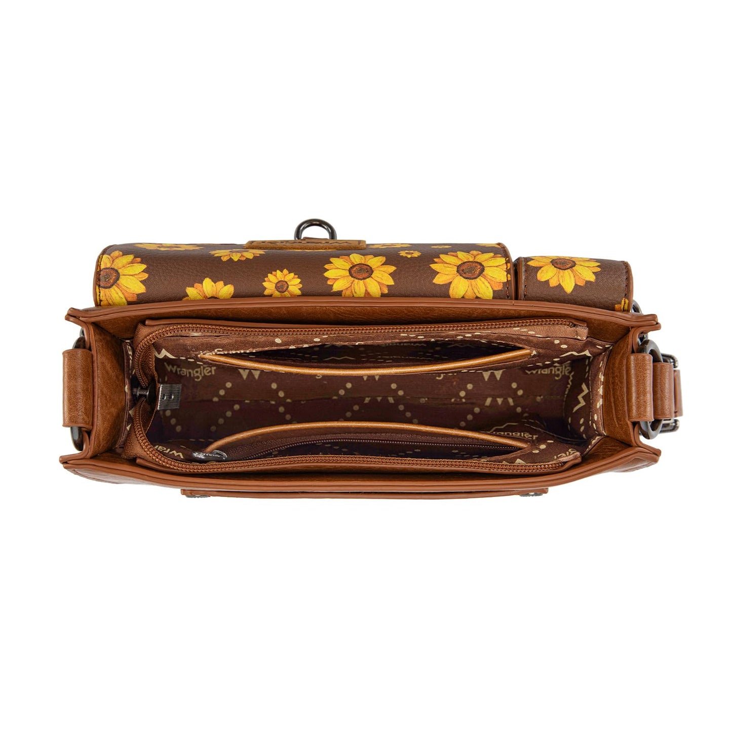 Wrangler Small Shoulder Bag Y2K Purse Cute Western Purses for Women Mini Handbags with Detachable Charms, Sunflower WG-HB-300-523-3-BR