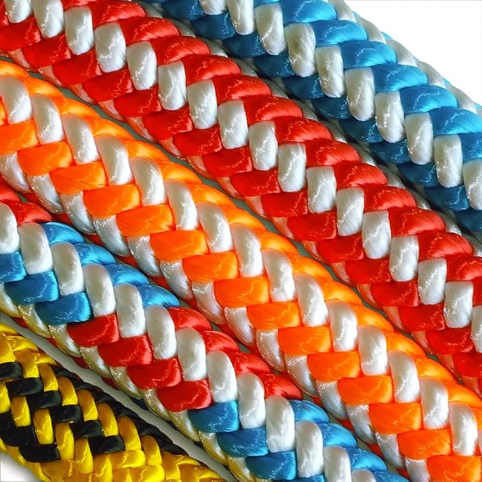 Pelican Rope 16-Strand 1/2 in (12.7 mm) Arborist-16™ Arborist Rope - 7000 lb MBS - Static Climbing Rope - Rescue Operations - High Visibility - 150 ft - Sewn Eye - Orange White - Made in The USA