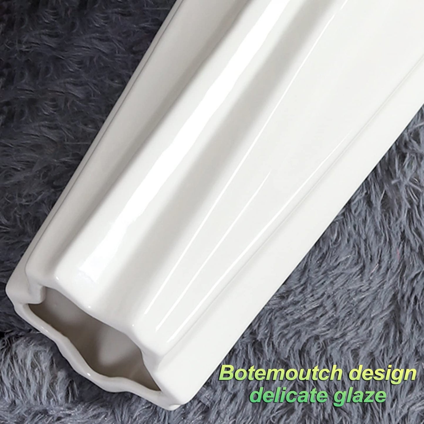 UWYTGF Floor Vase Ceramic Vase,Decorative Large,Floor,Large Floor Vase,White Ceramic Vase,Handcrafted,Sophisticated Vessel for Decorative Branches and Dried Flower,White-45Cm,White,30cm