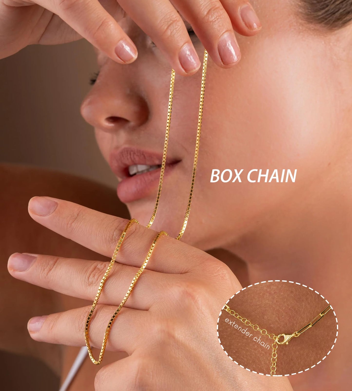 YEEZII Layered Gold Necklaces for Women Trendy, 14K Gold Plated Choker Paperclip Box Chain Necklace, Stackable Women's Gold Pendant Necklaces Jewelry Set