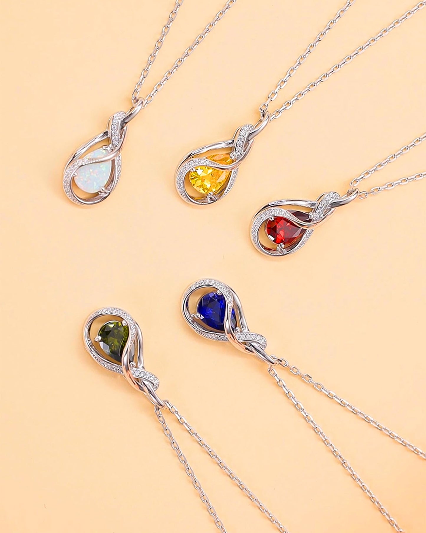 FANCIME Ruby Necklace July Birthstone Sterling Silver Infinity Knot Pendant Necklace Red Gemstone Fine Jewelry Birthday Mothers Day Gifts for Women Mom