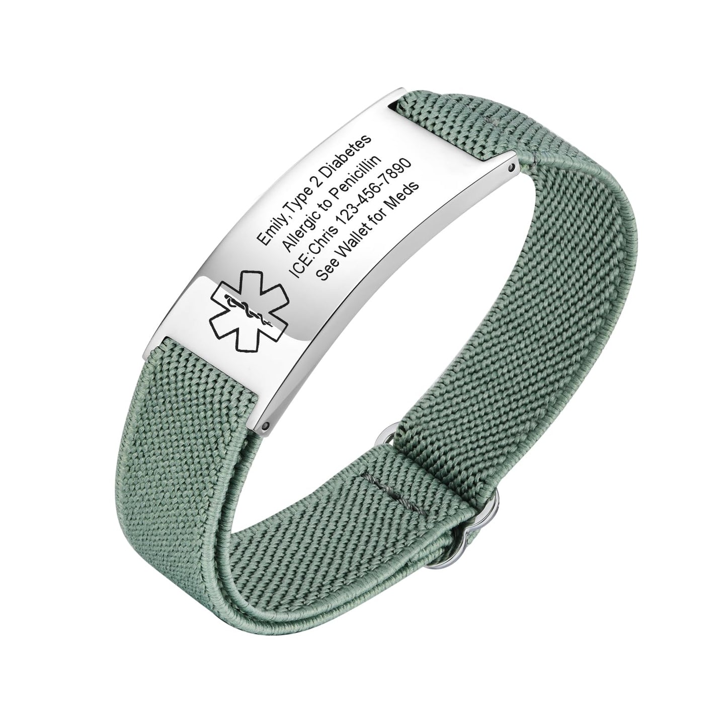 VNOX Medical Alert Bracelets for Men & Women with Free Engraving Adjustable Stainless Steel Mesh Emergency Medical ID Bracelets Wristband