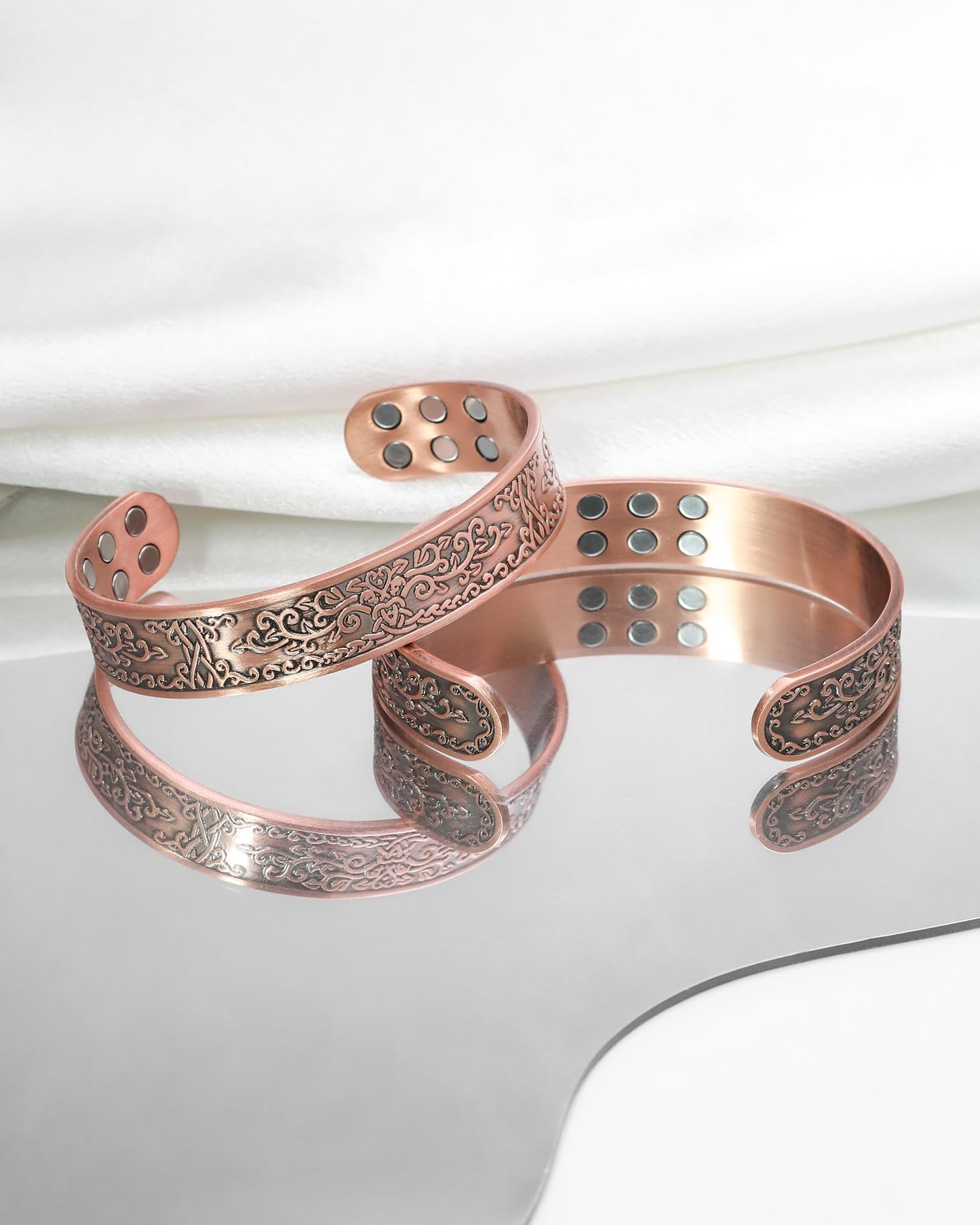 Jecanori Copper Bracelet for Men, 99.99% Pure Copper Magnetic Bracelets for Men with 3,800 Gauss Magnets
