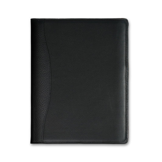Full-Grain Leather Legal Padfolio – Slim 8.5x11" Portfolio with Pen Holder & Card Slot – Personalized Gift for Professionals, Grads, Lawyers & Creatives (Marshall - Dymnos Black)