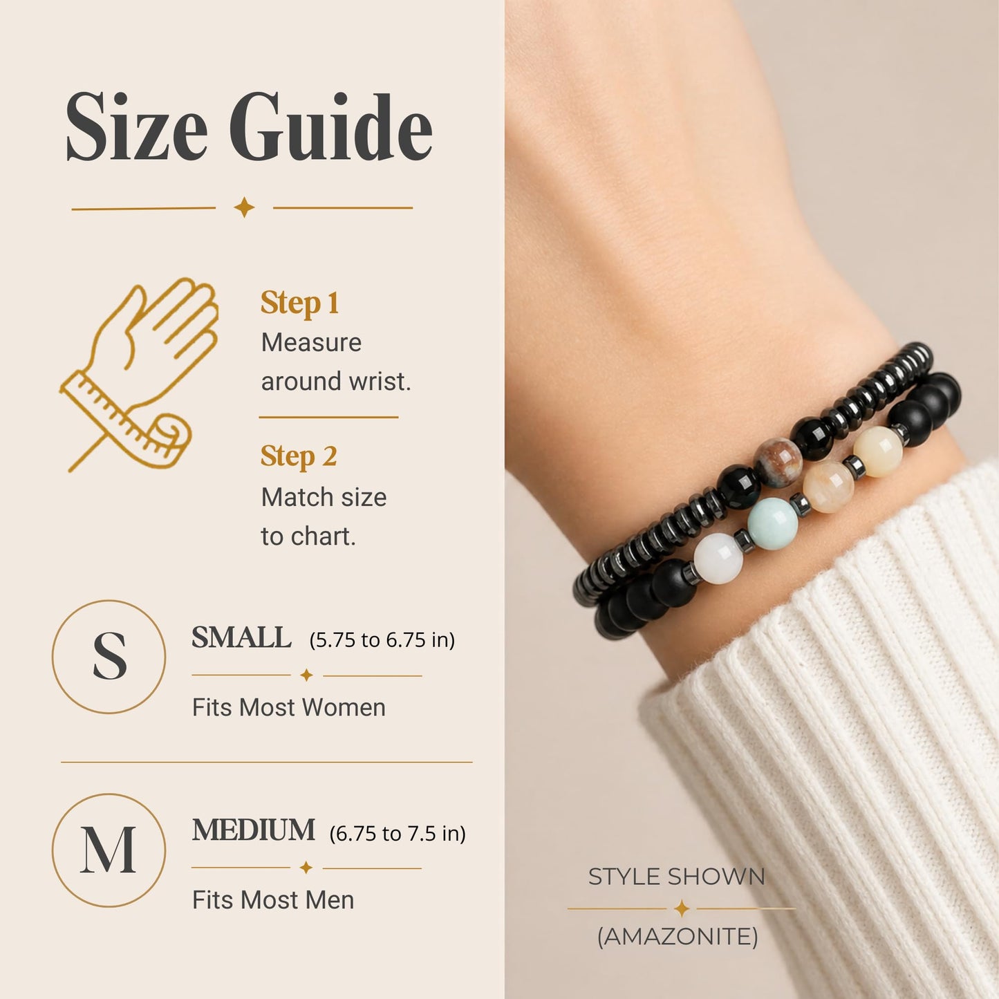 WestLuna Magnetic Hematite Bracelets for Women Men, Adjustable Amazonite Black Obsidian Natural Stone Beaded Bracelets, Slimming Crystal Chakra Energy Bracelet Gift (Amazonite, Small)