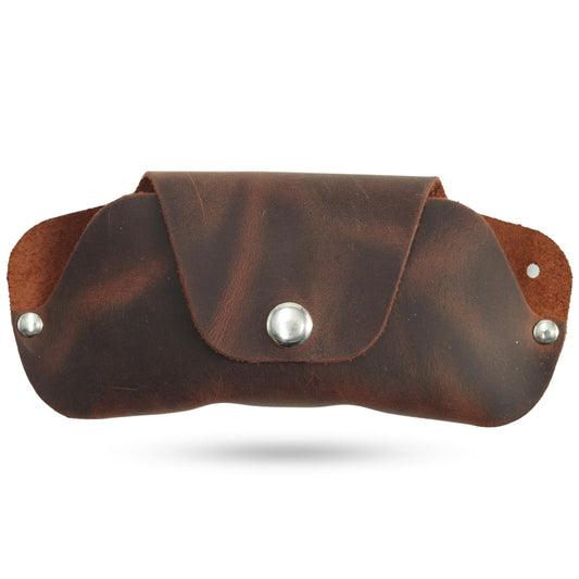 Toprank Leather Eyeglass Case - Handmade Slim Sunglasses Holder, Genuine and Universal Fit for Men and Women (Tan)
