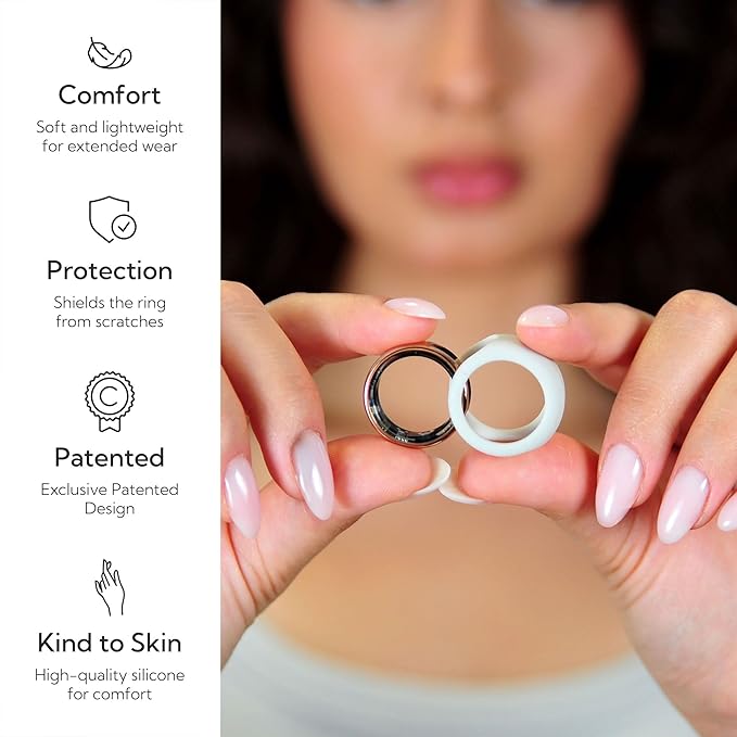 Rinfit Smart Ring Protector - Silicone Ring Enhancer for Active Lifestyle and Gym - StyleFit U.S. Design Patent - Stone, Size 9