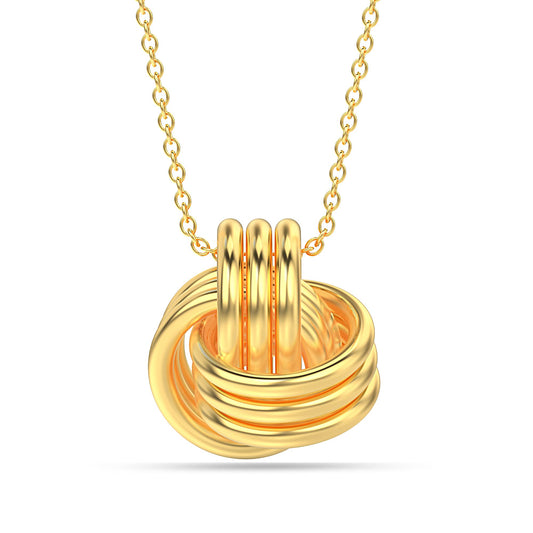 LeCalla 925 Sterling Silver Yellow Gold-Plated Love Knot Pendant Necklace for Women Teen