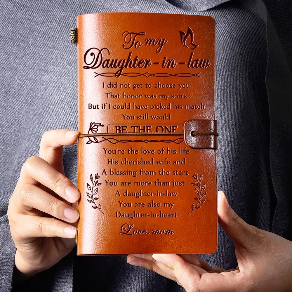 Hiipeenow Son Daughter in Law Gifts from Mom Dad, Leather Travel Journal 140 Pages, Birthday Graduation Christmas Back to School Gifts
