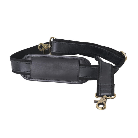 Autentico Premium Tan Leather Travel Bag Strap Adjustable Replacement Shoulder Strap Extra Wide Padded Design for Weekenders, Carry-Ons, Duffels Genuine Leather Comfort (Black)