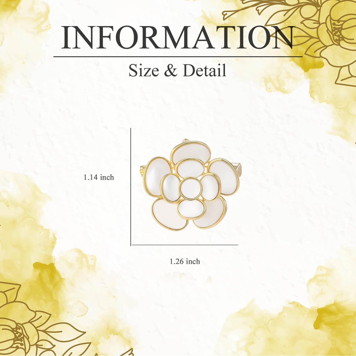 EMEGCY Camellia Brooch for Women Pearl Camellia Brooch Pin Gold Plated Flower Lapel Pin Jewelry Gift for Mom Wife