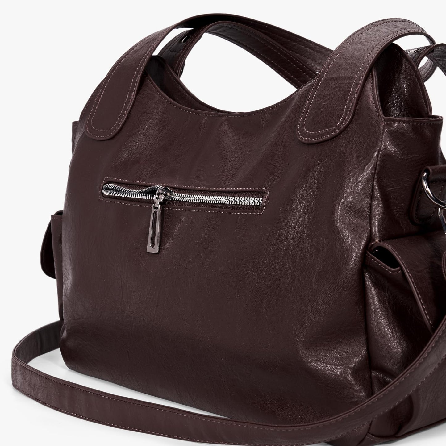 BBIQI Slouchy Hobo Shoulder Bag for Women Soft Leather Purse and Handbags Punk Style Tote Bag Crossbody Y2k Bags (Coffee)