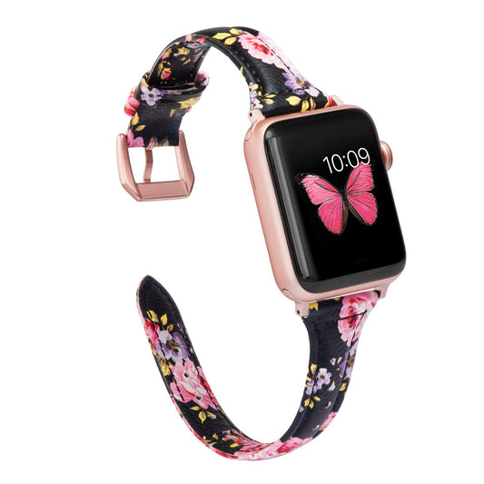 Wearlizer Slim Thin Leather Bands Compatible with Apple Watch Band 38mm 40mm 41mm 42mm 44mm 45mm 46mm 49mm Women Men Strap Wristband Bracelet for iWatch Series 11 10 9 8 7 6 5 4 3 SE/Ultra 3 2 1