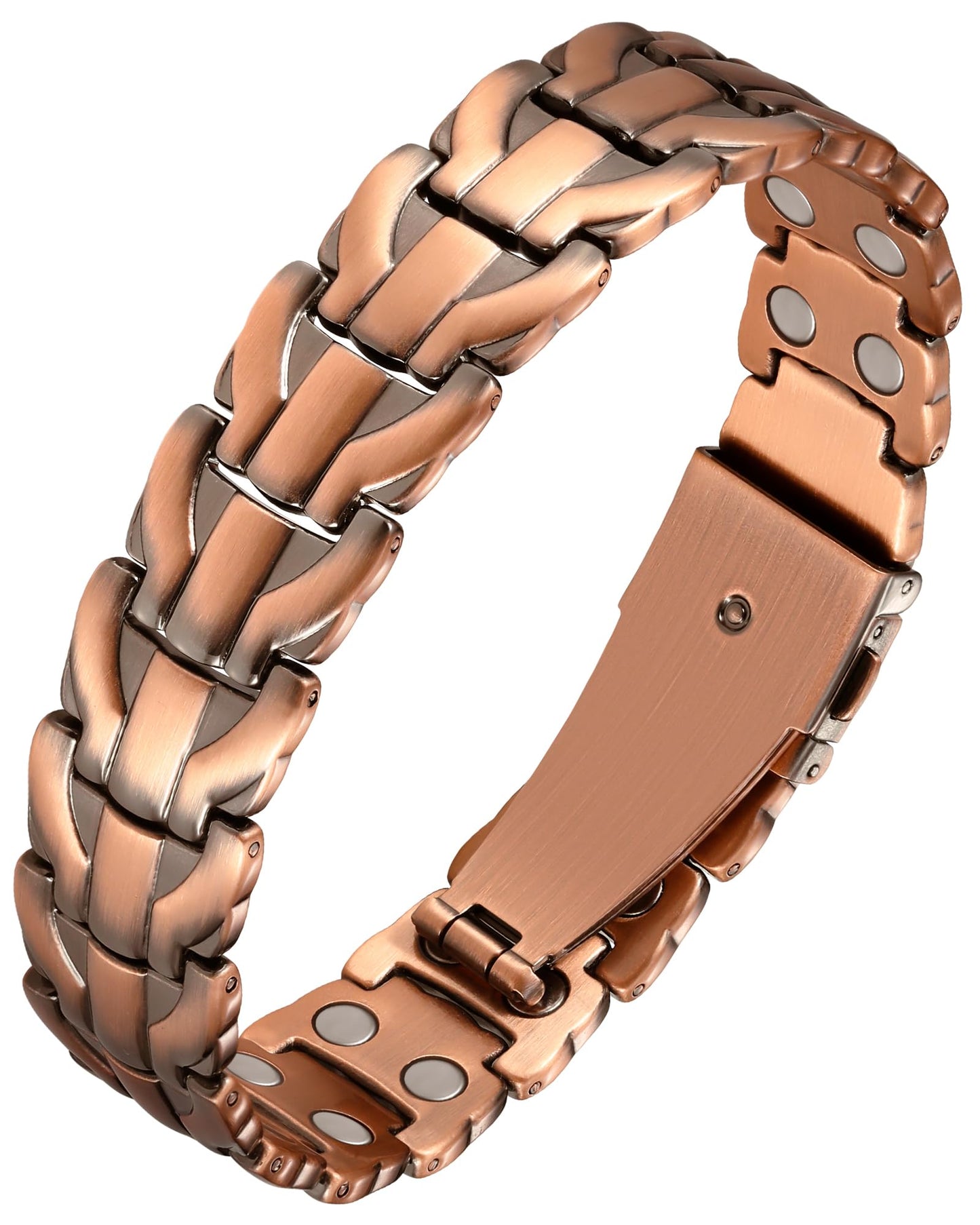Feraco Copper Cross Bracelet for Men,Magnetic Therapy Bracelet Copper Jewelry with Powerful 3800 Gauss Magnets,Cooper Bracelet for Man