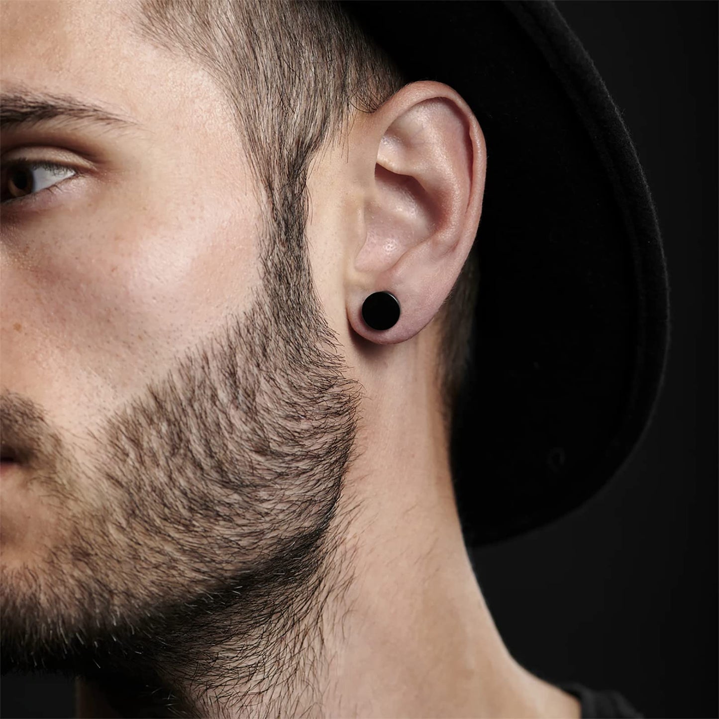 HENGYID 3 Pairs Magnetic Earrings for Men - Stainless Steel Allergy-Free and Hypoallergenic Non-Piercing Earrings - Non-Piercing Cross Studs earrings Unisex (Black)