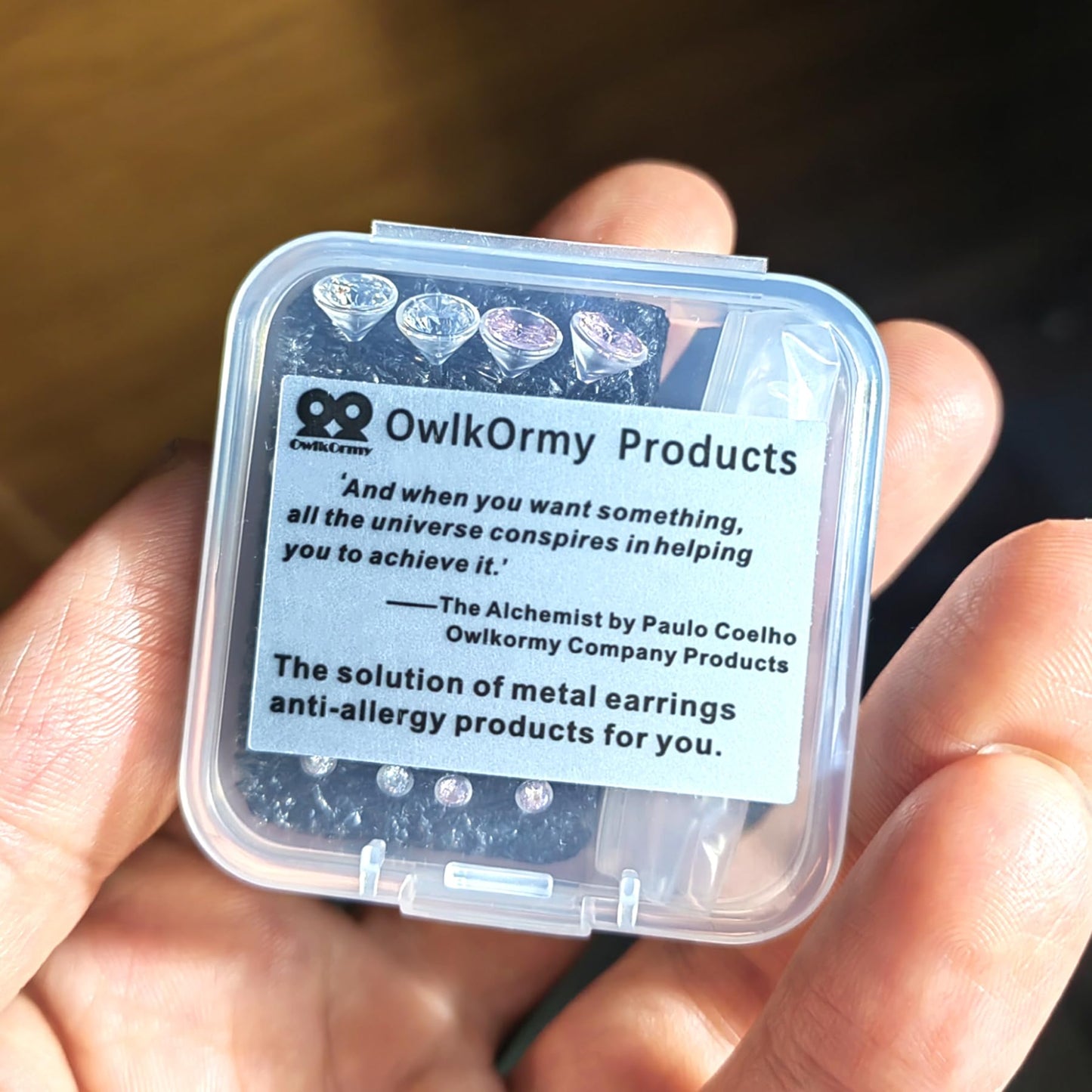 OwlkOrmy 8 Pairs Anti Allergy Plastic Earrings for Sensitive Ears & 8 Pairs Silicone Soft earring backs, Birthstone Cubic Zirconia Stud Earrings Kit 2mm 3mm 4mm 5mm in one Set (8-in-1 color)