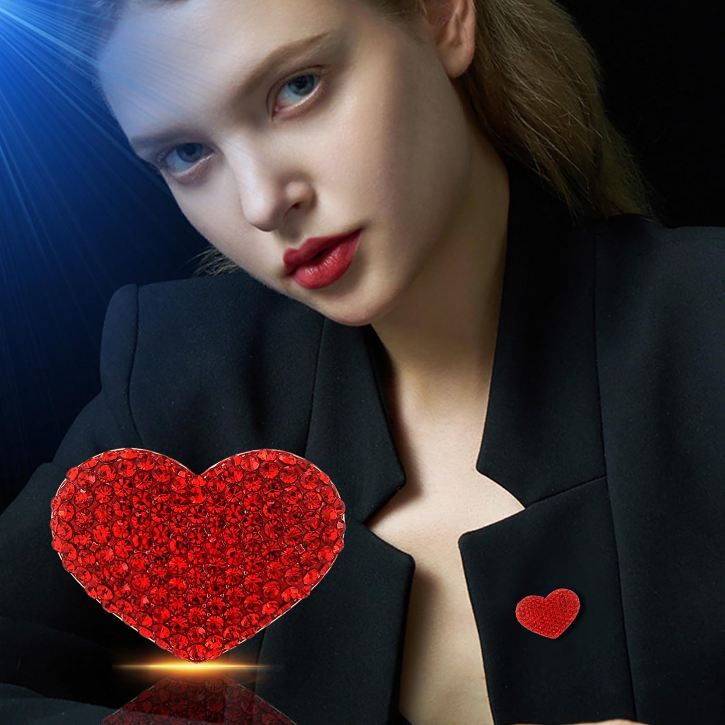 AILONMEI Brooches And Pins For Women Fashion Elegant Flower Broches Lady Costume Jewelry Brooch Pins (Heart)