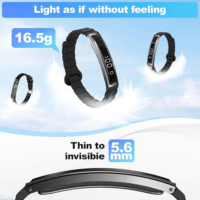 Sleep & Fitness Tracker with 2 Bands, Lightweight Smart Bracelet Wristband for Women Men, 24/7 Heart Rate, Blood Oxygen & Stress Monitor, Waterproof Health Trackers, No Subscription Fee（Black）