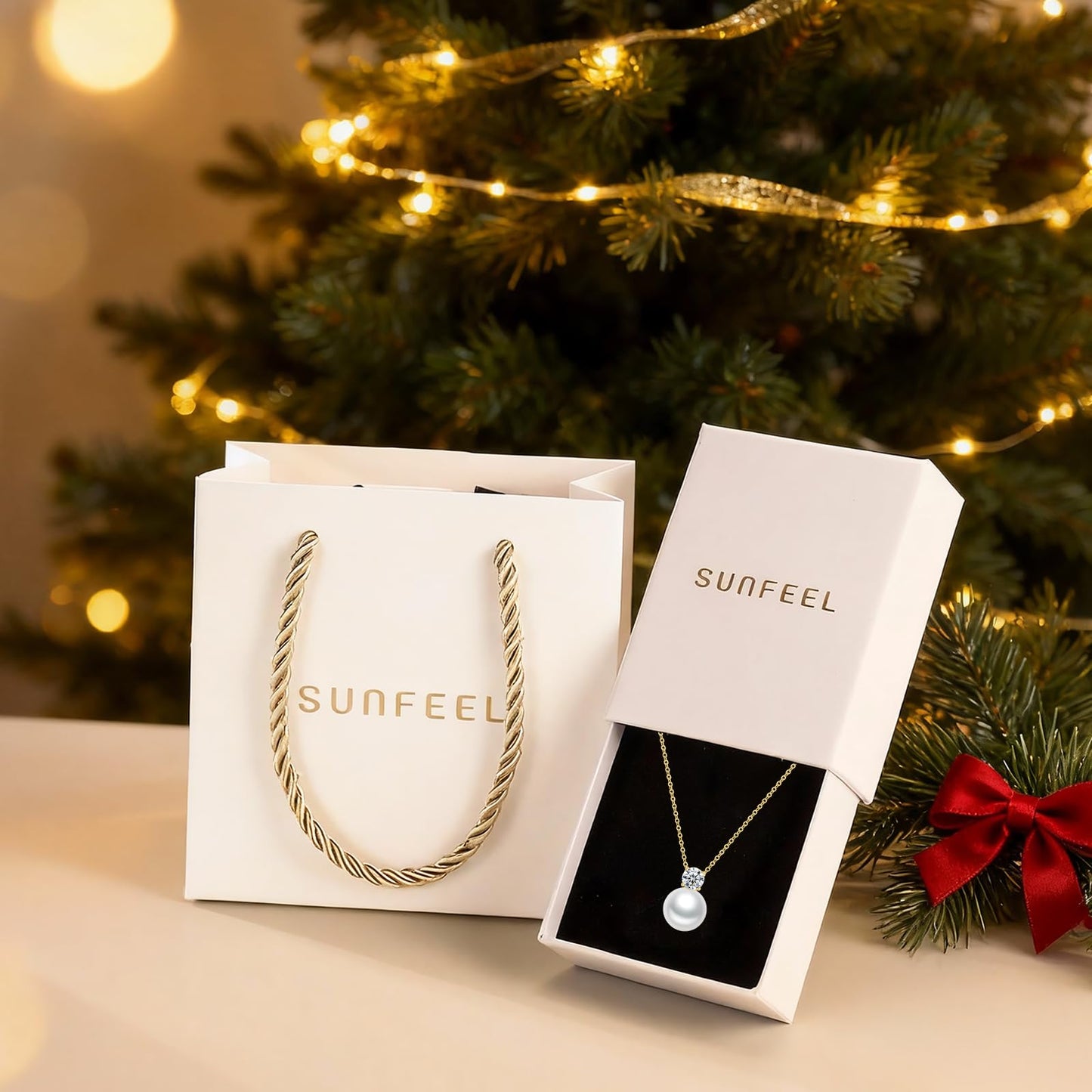 SUNFEEL 925 Sterling Silver Pearl Necklaces for women 14K Gold Plated 5A CZ 10MM Single Pearl Pendant Necklace Gifts for Her Mom Wife Girlfriend Engagement Wedding Birdal Christmas Trendy Jewelry