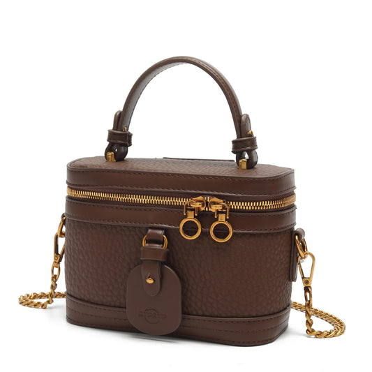 RTPRTP Small Crossbody Bag for Women, Mini Shoulder Handbag with Chain Strap, Brown Fashion Purse for Travel and Daily Use