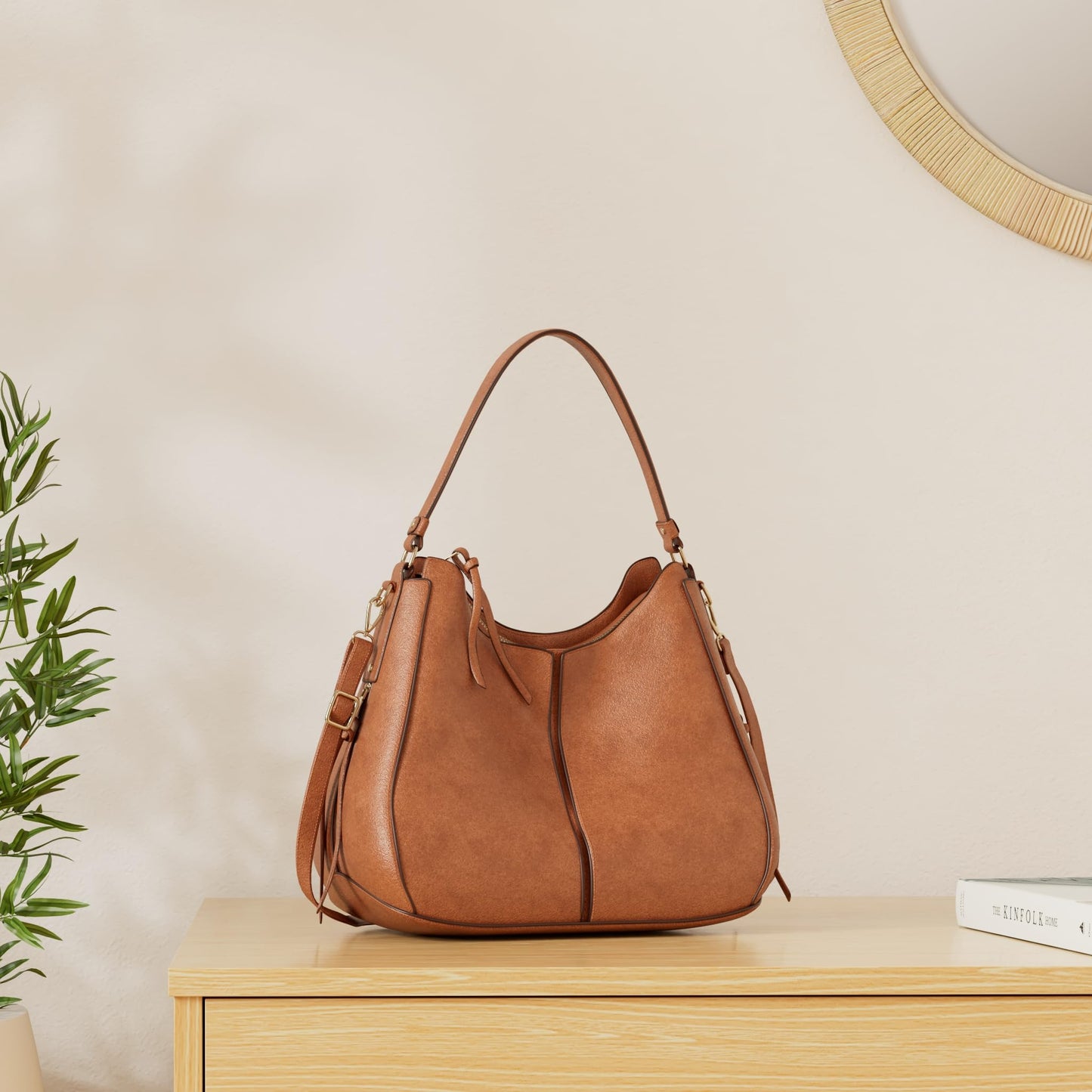 Realer Purses for Women Handbags Ladies Hobo bag Bucket Purse Medium Designer Faux Leather