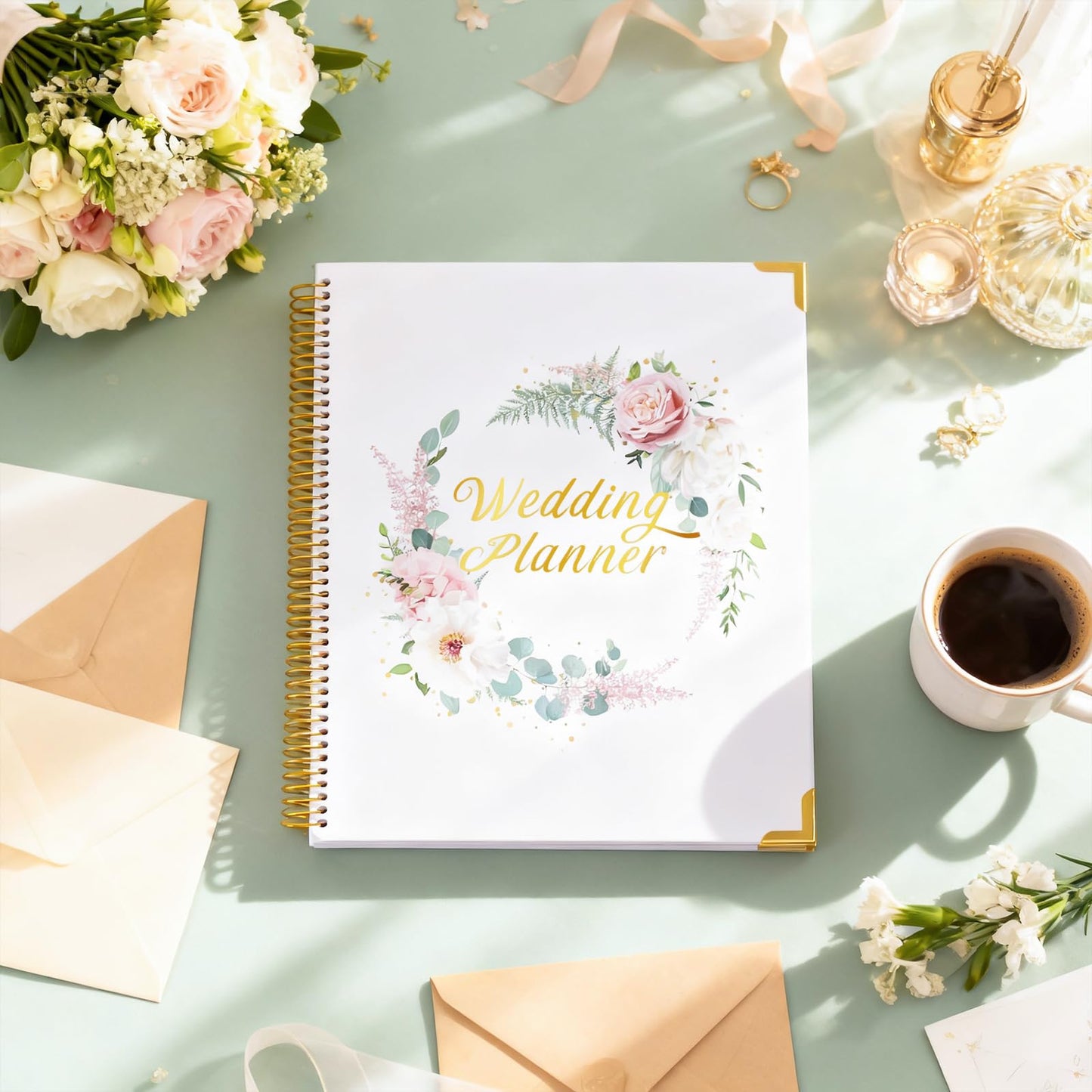 VinTS 176 Pages Wedding Planner,Wedding Planner Book and Organizer,9" x 11" Hardcover Engagement Wedding Planner Gift for Couples,Brides
