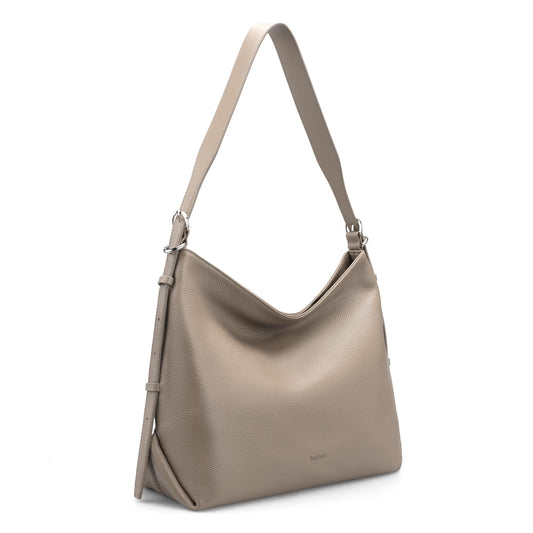 befen Soft Real Leather Hobo Bags for Women, Woman Crossbody Purses Leather Purse Shoulder Handbag Slouchy Bag for Daily & Travel Taupe
