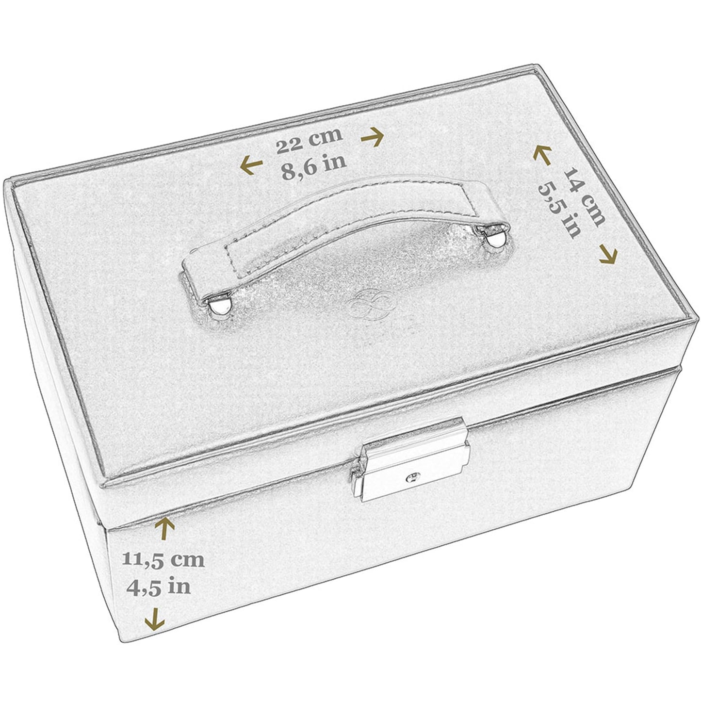 Time Resistance Jewelry Box - Full Grain Leather Jewellery Organizer - Accessories Storage - Key Lock Box for Women (Brown)
