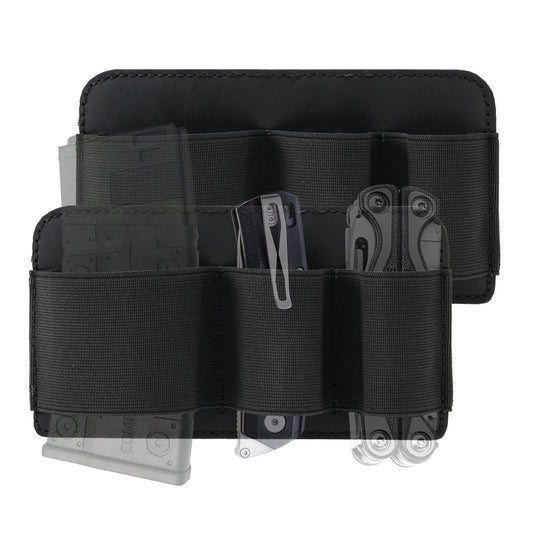 VIPERADE Tactical Modular Organizer, EDC Elastic Organizer Holder, Tool Insert Pouch, MOLLE Panel, Black Leather