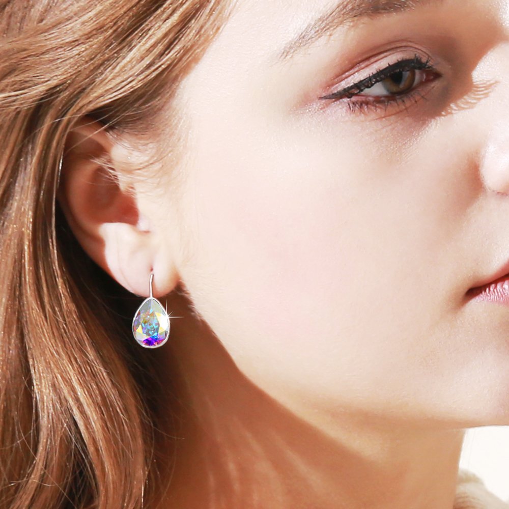 Xuping Jewelry Fashion Huggies Crystal Earring for Women (AB)