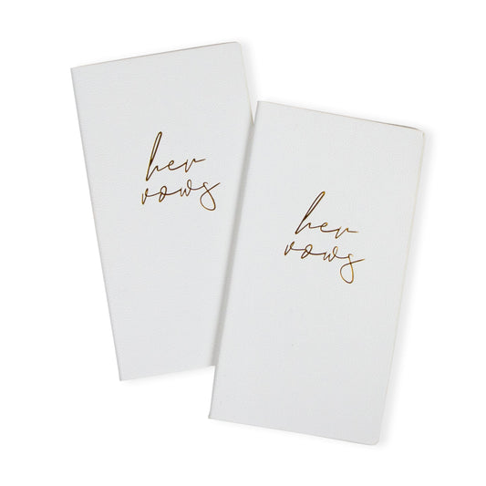 Pretty Robes LGBTQ Premium Leather Vow Books Her and Her Booklet - Wedding Stuff & Essentials for LGBTQ Wedding - Ideal Gift, Must Have Wedding Planning Books - Keepsafe Lesbian Couple (White/White)