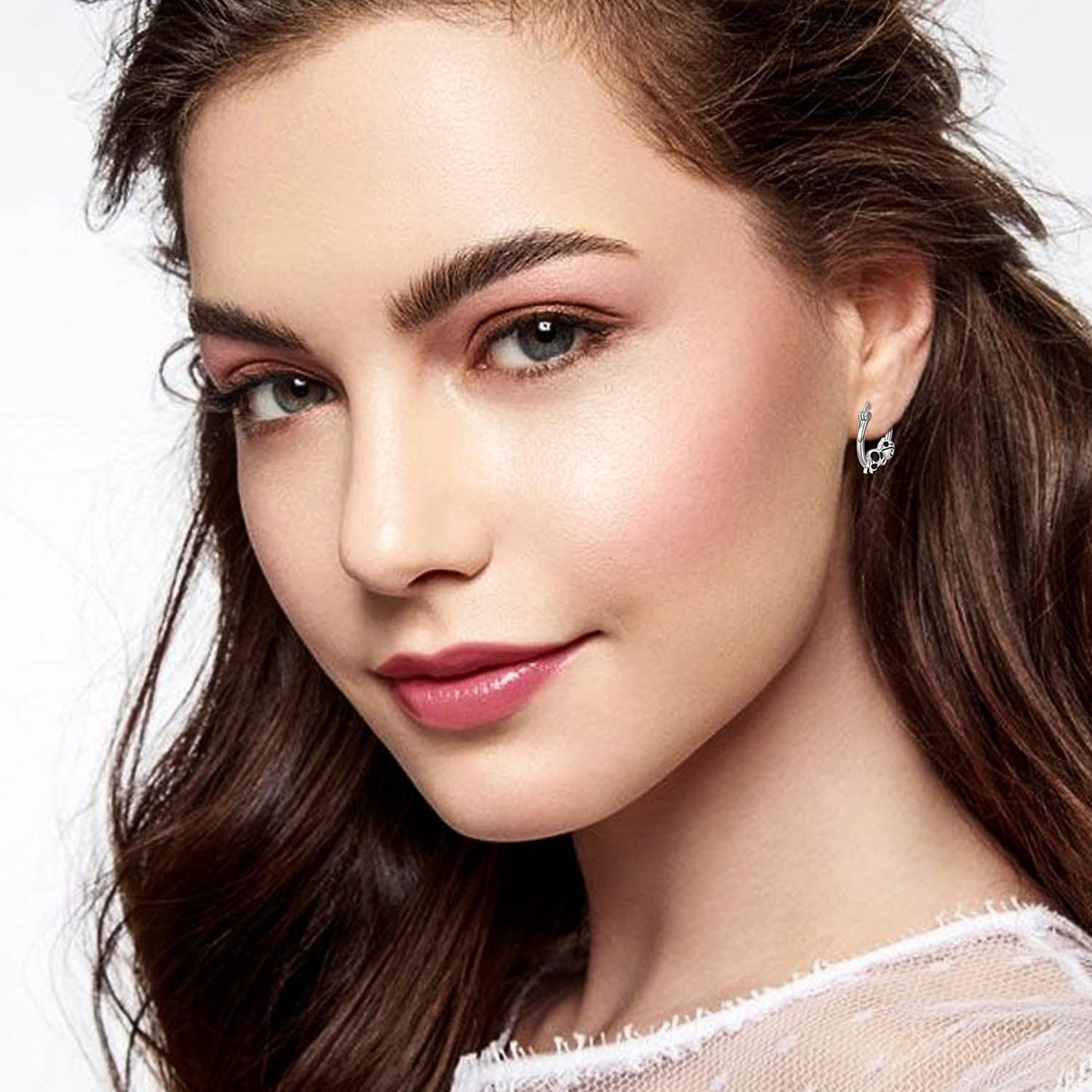 Cow Earrings for Women Girls 925 Sterling Silver Cute Animal Cow Huggie Hoop Earrings for Sensitive Ears Milk Cow Jewelry Graduation Gifts for Women Daughter Her