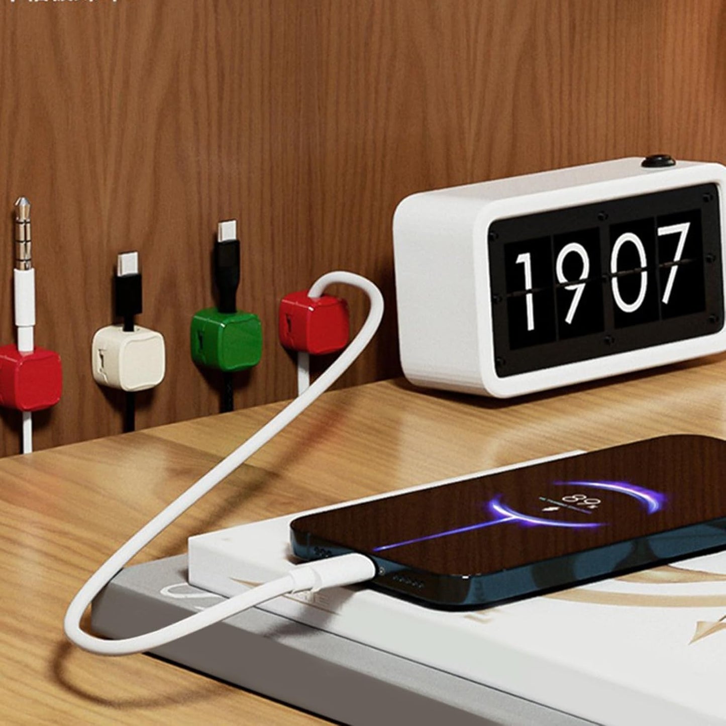 Arecobticy Cable Clip Cord Holder for Desk and Nightstands Organizers for Home Car Organizers