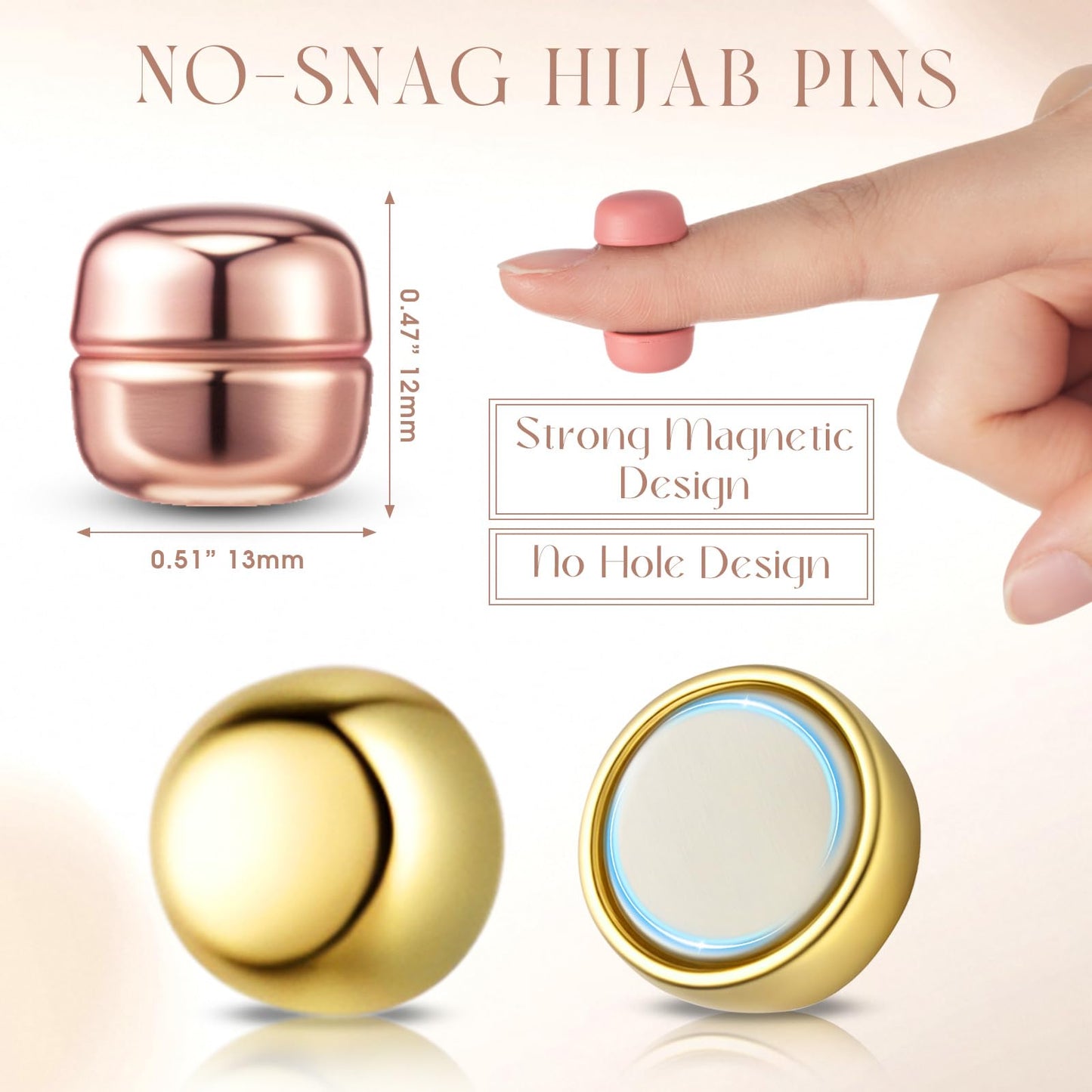 Janinka 30 Pairs Strong Hijab Magnets Pins for Women No-snag Multi-use Hijab Magnetic Buttons Bulk Colorful Pinless Magnetic Clasp for Hijabs Scarf Veil Clothes Dress
