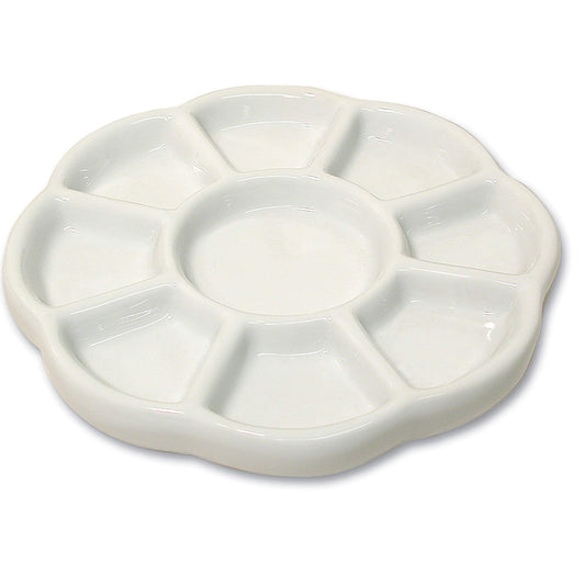 The Beadsmith Ceramic Mixing Palette, Sunflower Design Bead Tray, Arts & Crafts Accessories Organizer, 5.5' x 5.5' x .5', 9 Compartments (1 Palette)