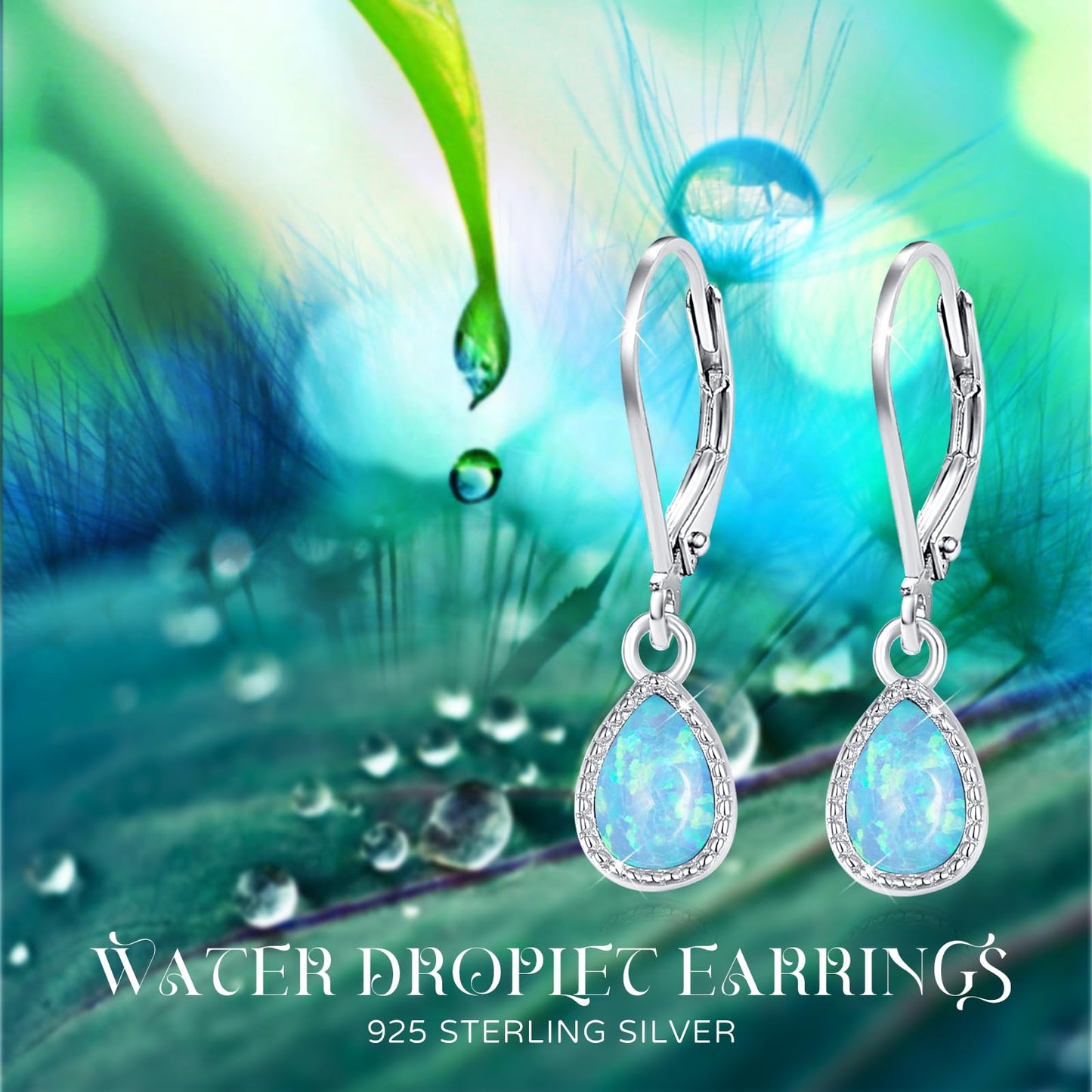 Teardrop opal Earrings, S925 Sterling Silveropal Opal Drop Earring Jewelry for Women for Best Friend