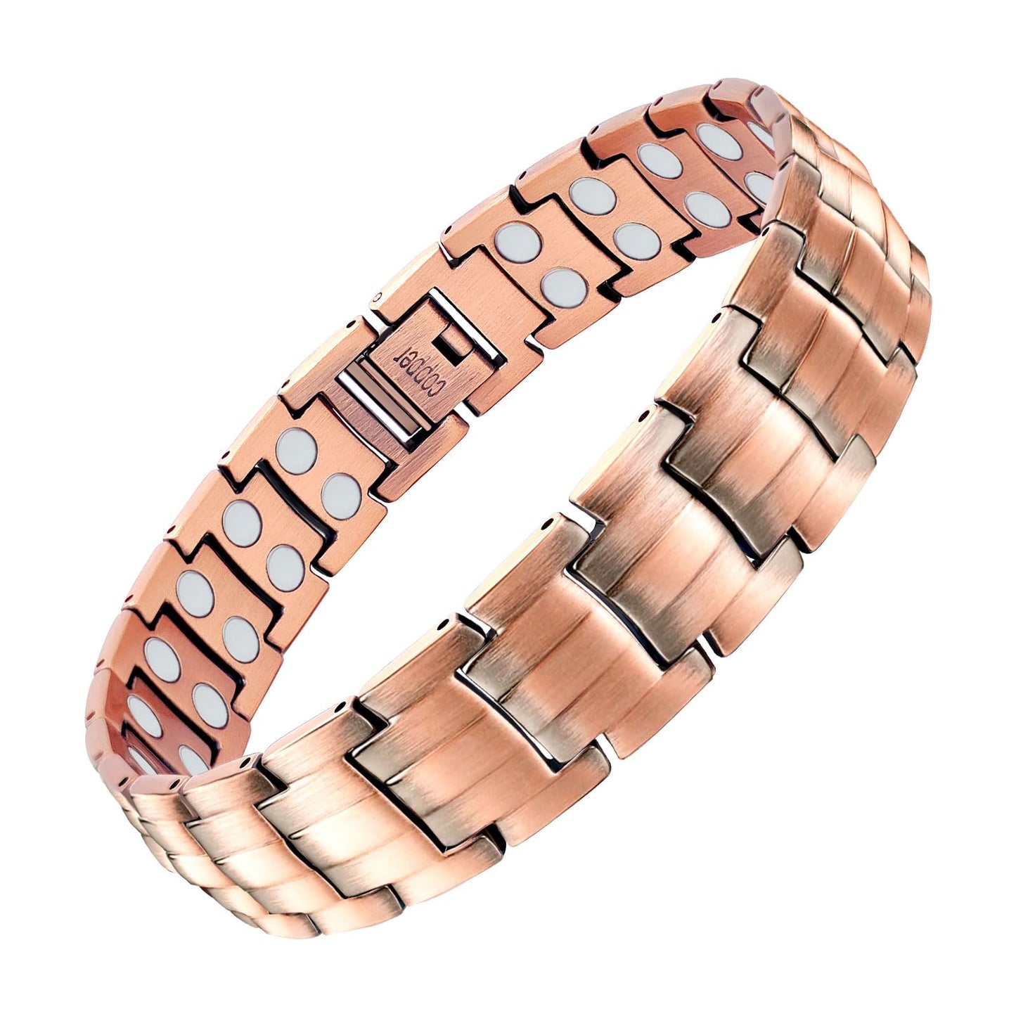 JEROOT Copper Magnetic Bracelets for Men, Pure Titanium Bracelet (3500Gauss Per Magnet), Men's Bracelet Lymphatic Jewelry Gifts