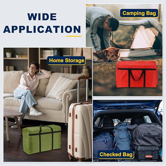 Extra Large Duffle Bag, 30 x 19 x 11 in Travel Big Duffle Bag with Zipper Handle Storage Foldable Waterproof Lightweight Bag for Women Men Travel Moving Camping (Green)