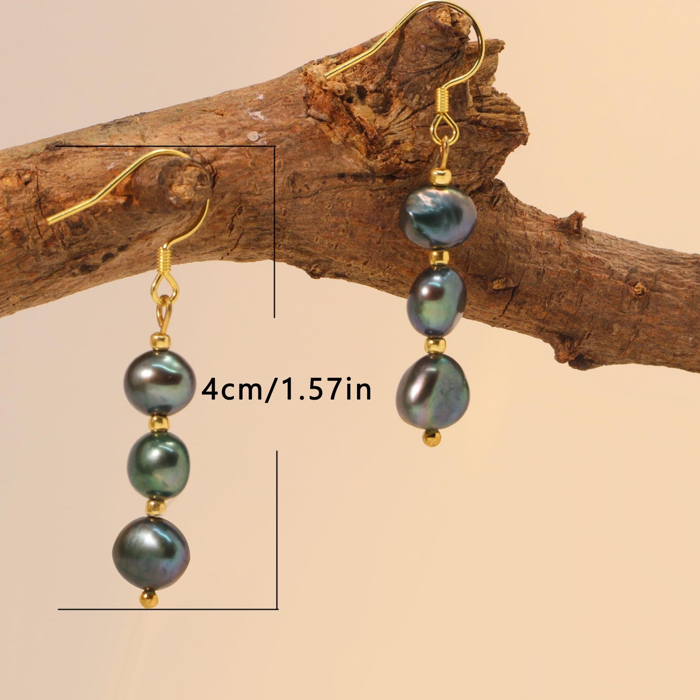 Handmade Tahitian Baroque Seawater Black Pearl Drop Earrings for Women , Black Pearls Dangle Earrings Hypoallergenic , Trendy Formal Jewelry Gifts for Wedding, Bridal & Special Occasion Valentines'day Mother's Day Back-to-school Gifts