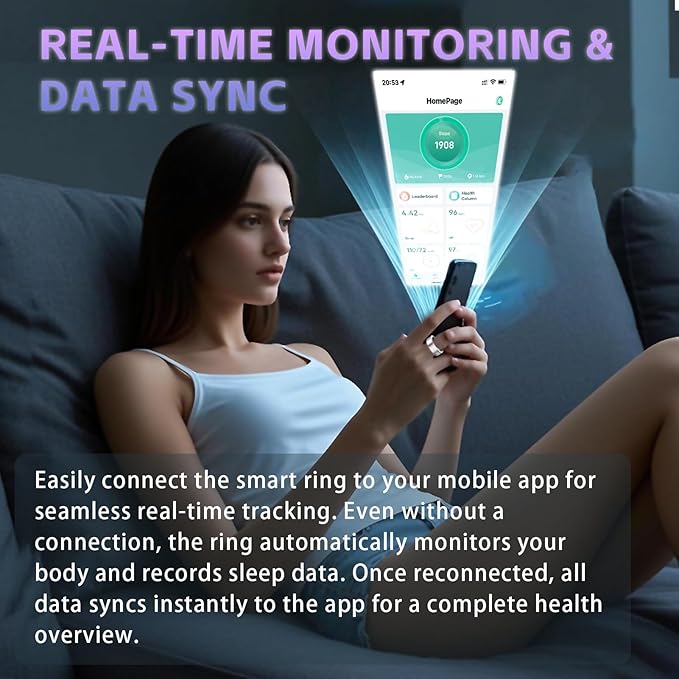Smart Ring for Women ??Fitness Tracker Ring with Heart Rate, SpO2, Blood Pressure, Sleep Monitoring, Step & Calorie Counter, No Subscription Fee, iOS & Android Compatible (Silver, 12)