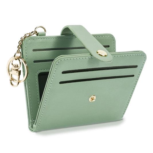 Airkit Small Wallets Woman RFID Blocking Leather Credit Card Holder - with ID Window - Card Wallets for Women - with Zipper Coin Purse - Keychain Wallet