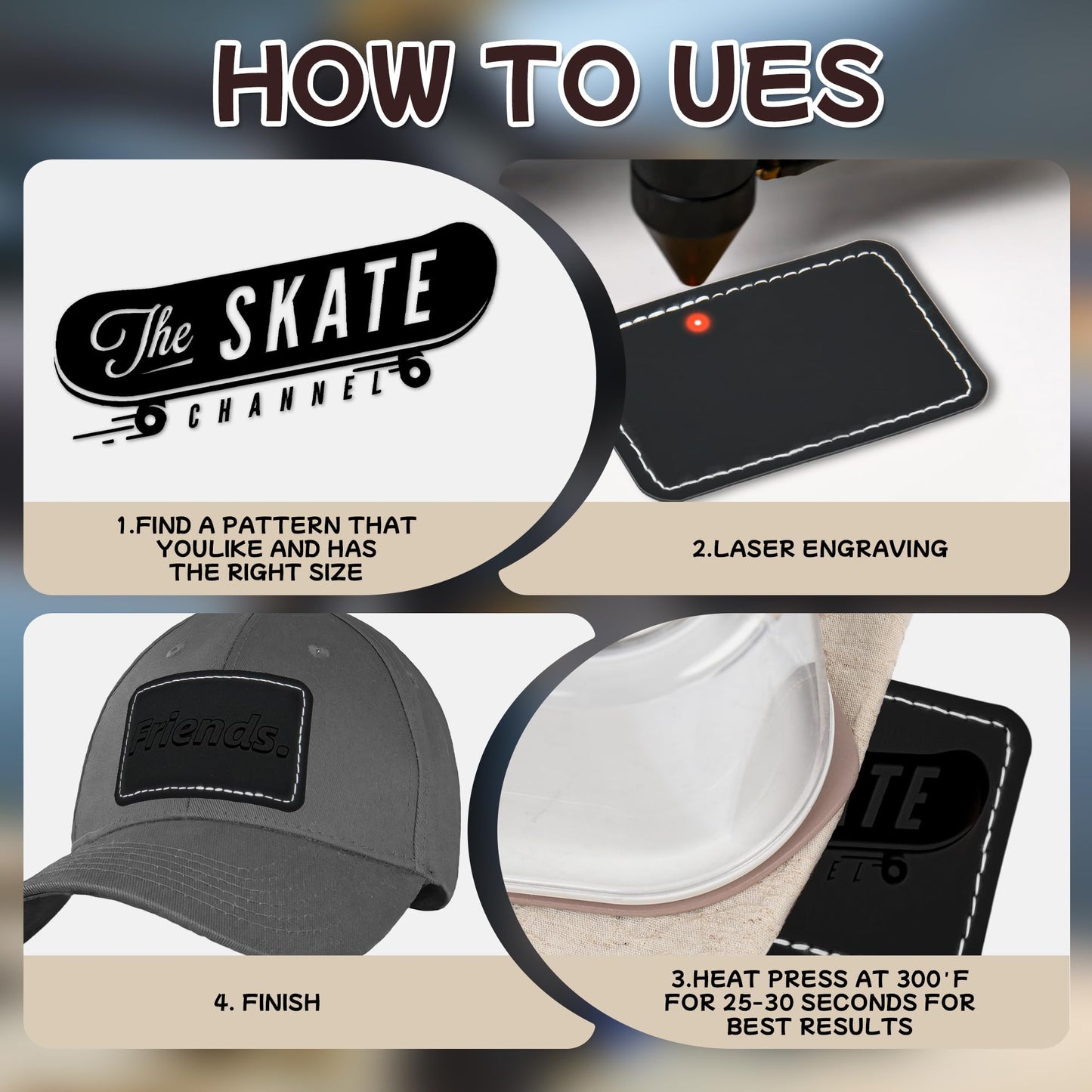 BUVKHMX Faux Leather & Leatherette Hat Patches - 60 Pack Blank Laserable Patches with Adhesive Backing for Customization, Fabric Repair, Sewing & Laser Engraving Supplies(3 x 2 Inch)